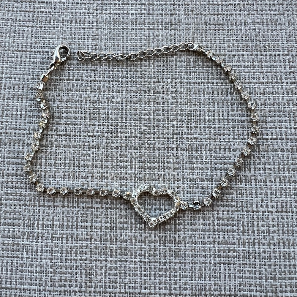 Anklet Ankle Bracelet Love Heart Crystals Foot Chain Anklet Sparkly HEART